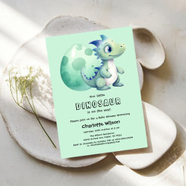 Sött Babydinosaurie med Ägg Baby Shower Inbjudningar