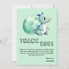 Sött Babydinosaurie med Ägg Baby Shower Tack Kort