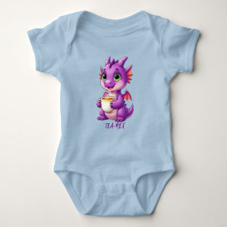 Sött Babydrake som håller tekopp Kawaii T Shirt