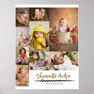 sött babyfoto - 9 foto & text personligt poster