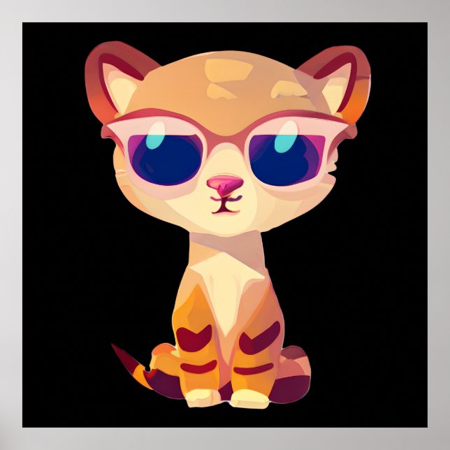 Sött babygepard med solglasögon poster (Framsidan)