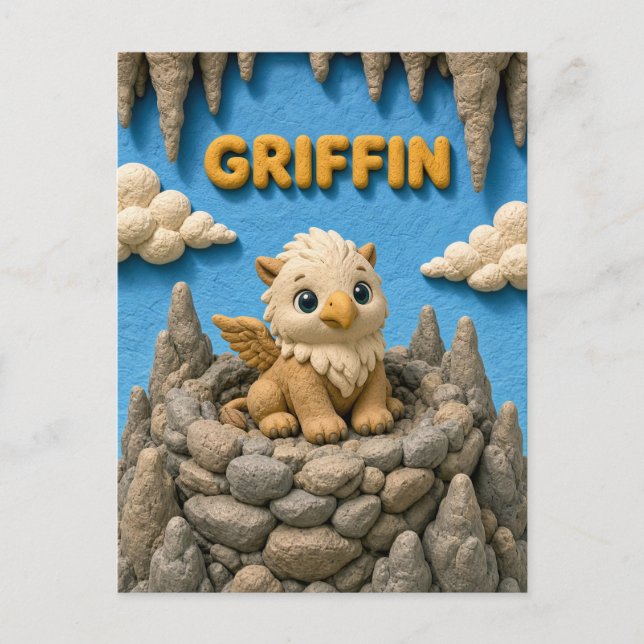 Sött Babygriff, Mythiskt Vykort (Framsida)