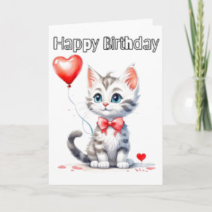 Sött Babykatt Födelsedag Kort