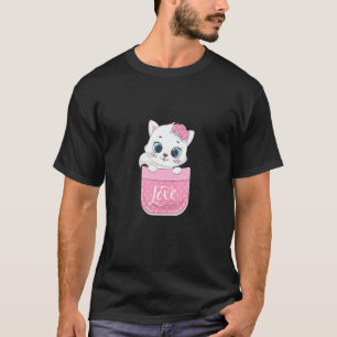 Sött Babykatt i fickan Kitty Cat T Shirt