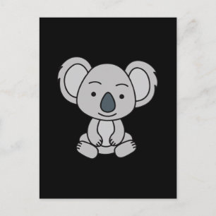 Sött babykoala med ett leende som sitter ner vykort