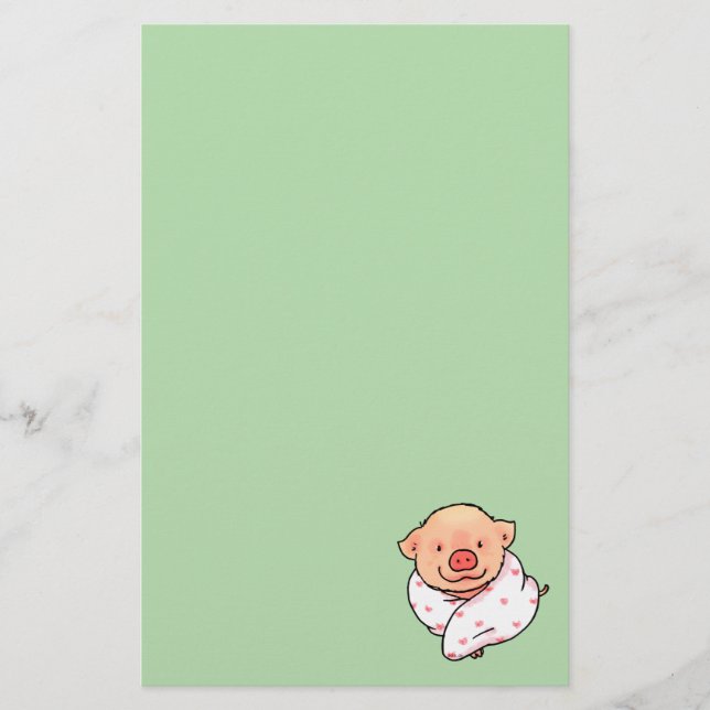 Sött babysvin insvept i filt brevpapper (Framsida)