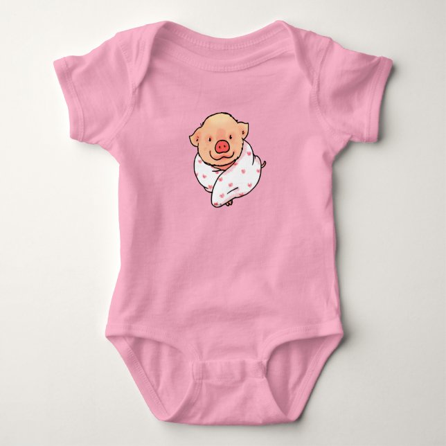 Sött babysvin insvept i filt t shirt (Framsida)