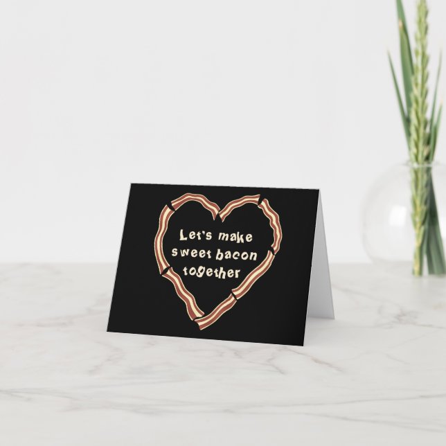 Sött baconhjärta helgkort (Framsida)