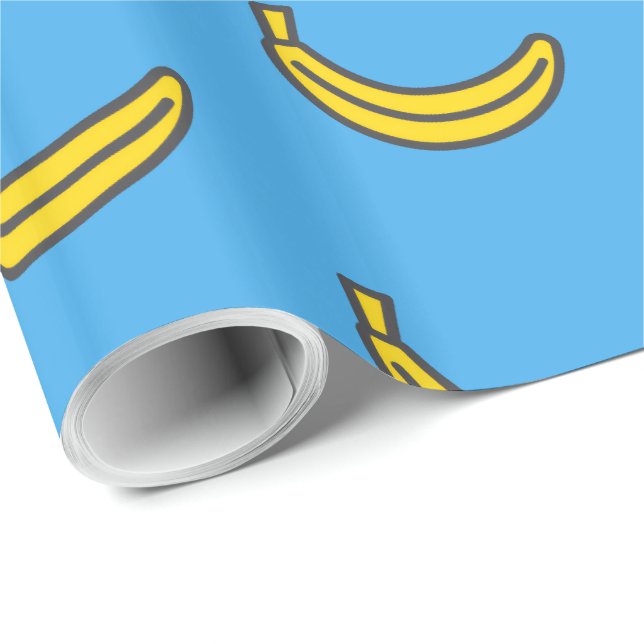 Sött banantryck rolig sommarfest mönster presentpapper (Rullad Hörn)