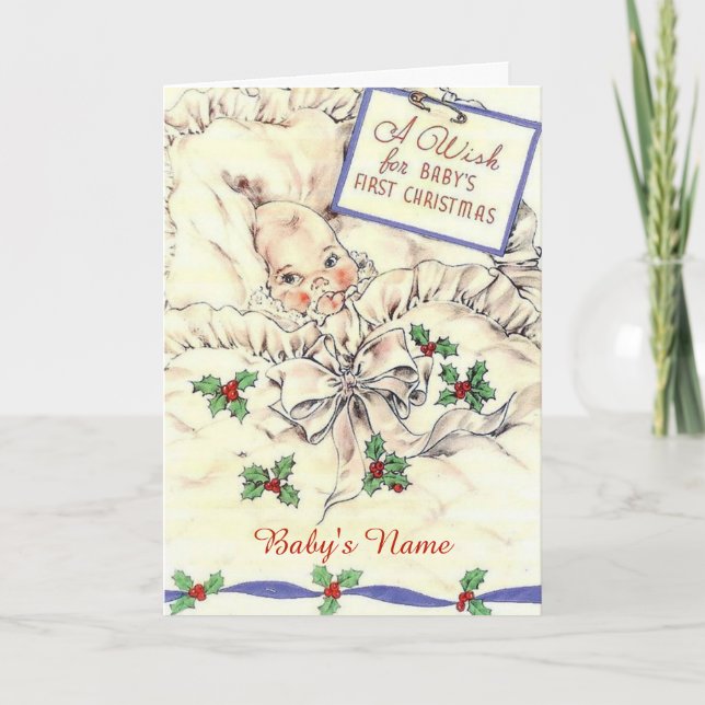 Sött barn första julen helgkort (Framsida)