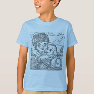 sött barn och husdjur barn T-shirt, presentidé T Shirt