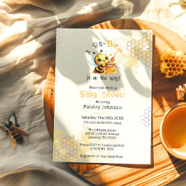 Sött barn på väg Humlebebis - baby shower Inbjudningar