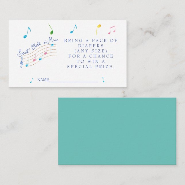 Sött barn till min musikaliska dagstidning tilläggskort (Fram/baksida)