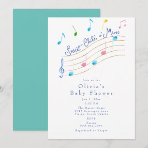 Sött barn till Mine Musical Baby Shower Inbjudningar