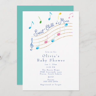 Sött barn till Mine Musical Baby Shower Inbjudningar