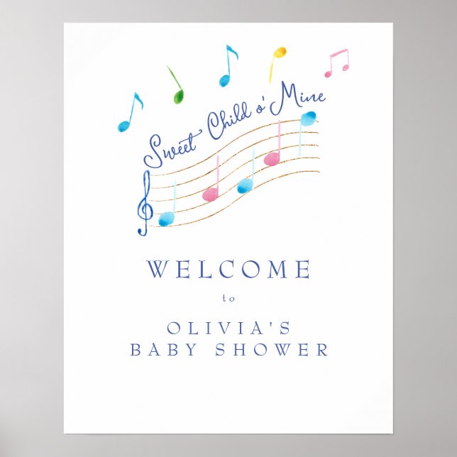 Sött barn till Mine Musical Baby Shower Poster (Framsidan)