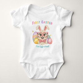 Sött barns första påsk Ägg-exalterad kanin T Shirt