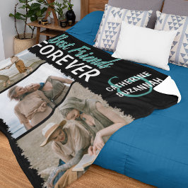 Sött 'Bästa vänner för alltid' 3 Foto Fleecefilt
