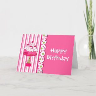 Sött Beat Girl's Birthday Greeting Card Kort