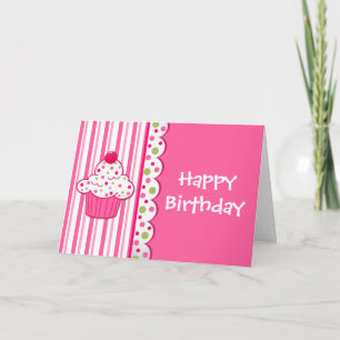 Sött Beat Girl's Birthday Greeting Card Kort
