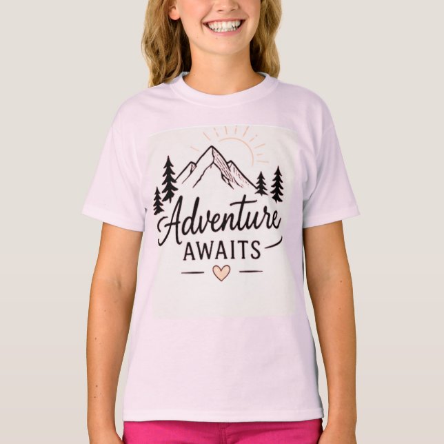 Sött bergsnatur-utforskarnit för barn t shirt (Framsida)