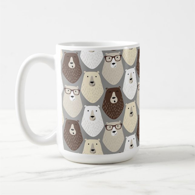 Sött Björn Mönster Fars Dag Present Rolig Pappa Bj Kaffemugg (Vänster)