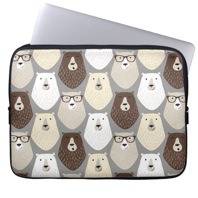 Sött Björn-mönster Fars dag-present Rolig Pappa Bj Laptop Fodral (Framsidan)