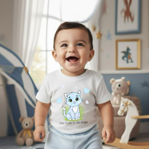 Sött blå katt t shirt