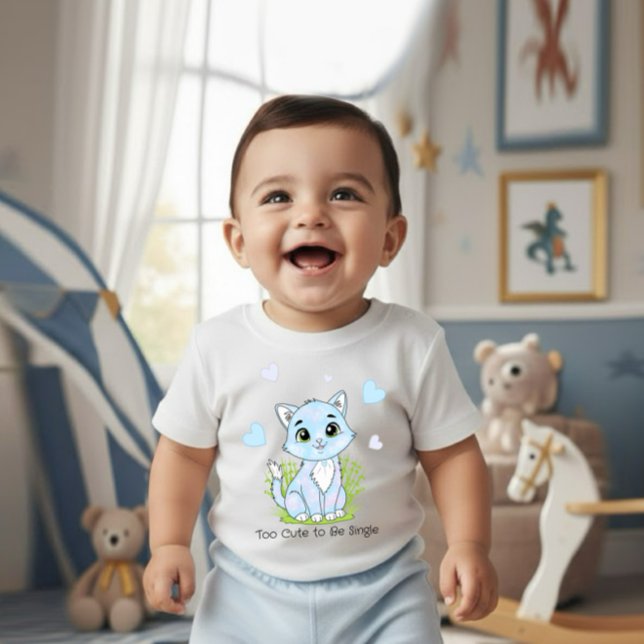 Sött blå katt t shirt (Skapare uppladdad)