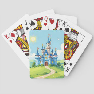 Sött blå och vit slott casinokort