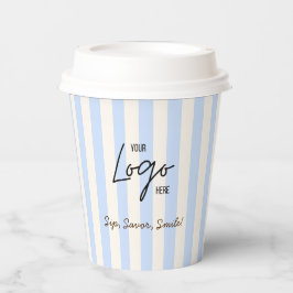 Sött Blått & Elfenbensfärgade Ränder Bakar Cafe Lo