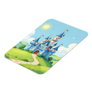 Sött blått och vitt slott magnet