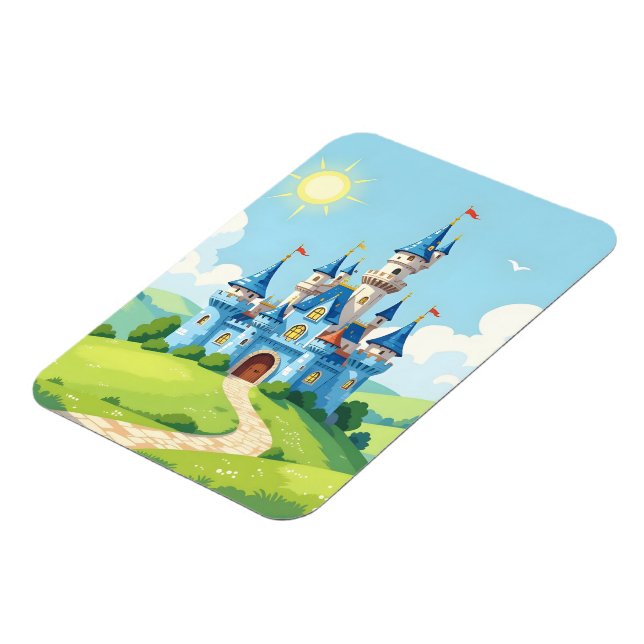 Sött blått och vitt slott magnet (Vänstra Sidan)