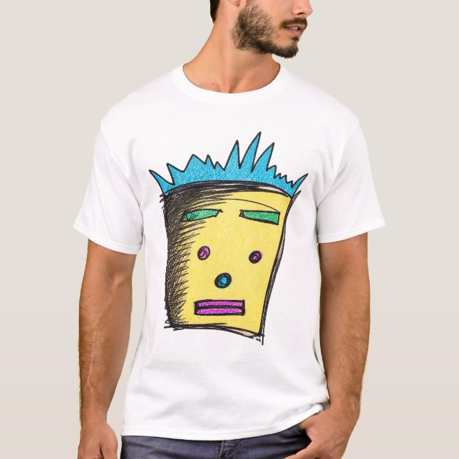 Sött blockigt barn t shirt (Framsida)