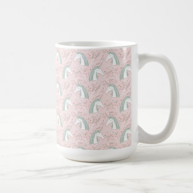 Sött blom- Unicornmönster Kaffemugg (Höger)