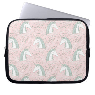 Sött blom- Unicornmönster Laptop Fodral
