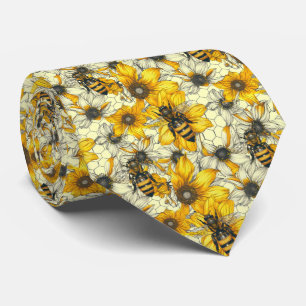 Sött blomformigt bin kakel mönster slips