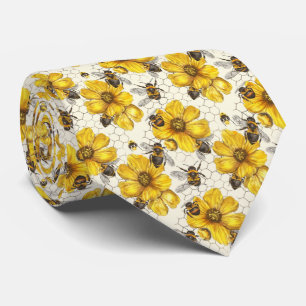 Sött blomformigt bin kakel mönster slips