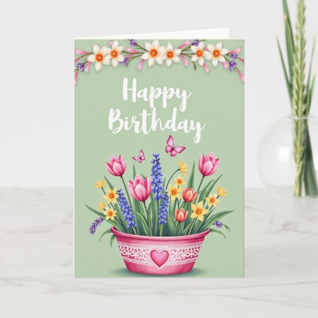 Sött Blomhjärta Kort (Framsida)
