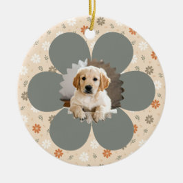 Sött Blommigt Farmhouse Första Julen Julgransprydnad Keramik