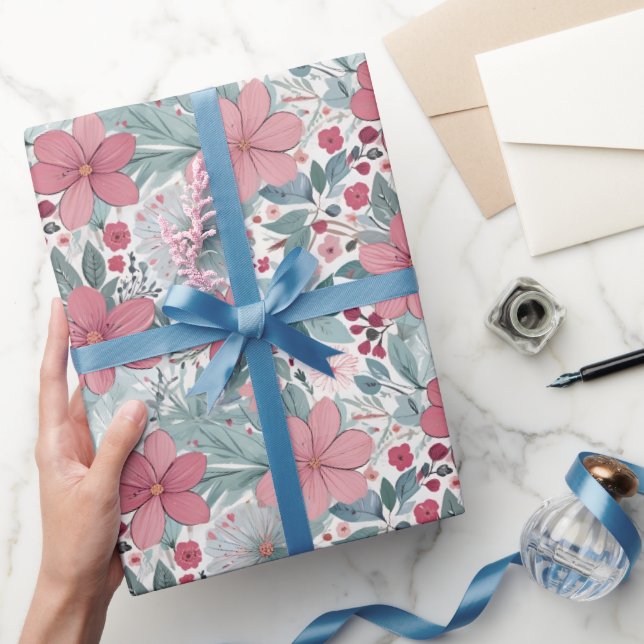 Sött blommigt pastell presentpapper (Gifting)