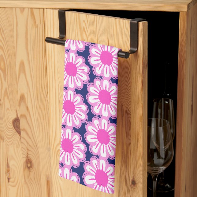Sött blommönster bakgrund kökshandduk (Thirds Fold)