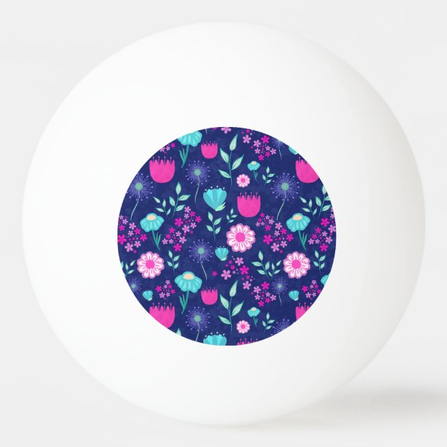 Sött blommönster bakgrund pingisboll (Framsidan)