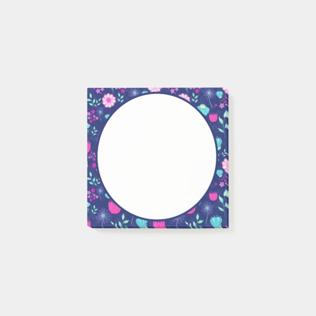 Sött blommönster bakgrund post-it block (Framsida)