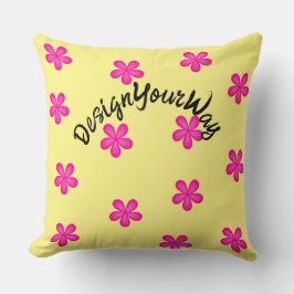 sött blommönster för rosa i det moderna kudde