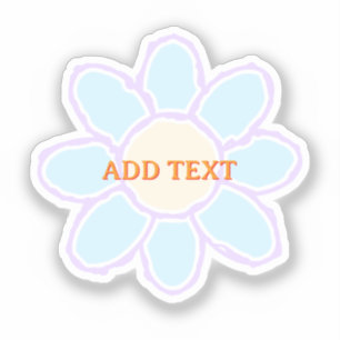 Sött Blomritande Anpassad Text Klistermärken
