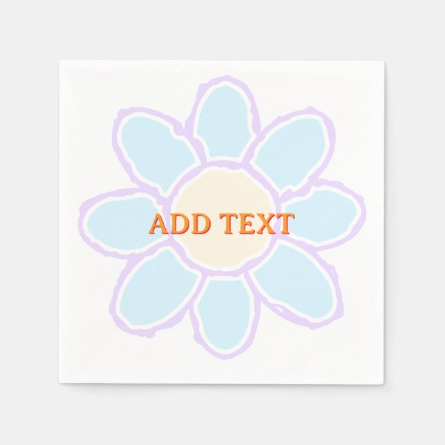 Sött blomritande med anpassad text pappersservett (Framsidan)