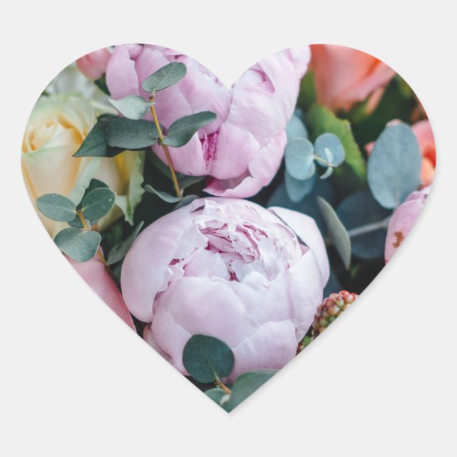 Sött blomsterbukett Hjärtformat märke (Framsida)