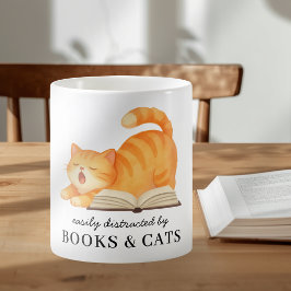 Sött bokälskande rött katt-humor kaffemugg