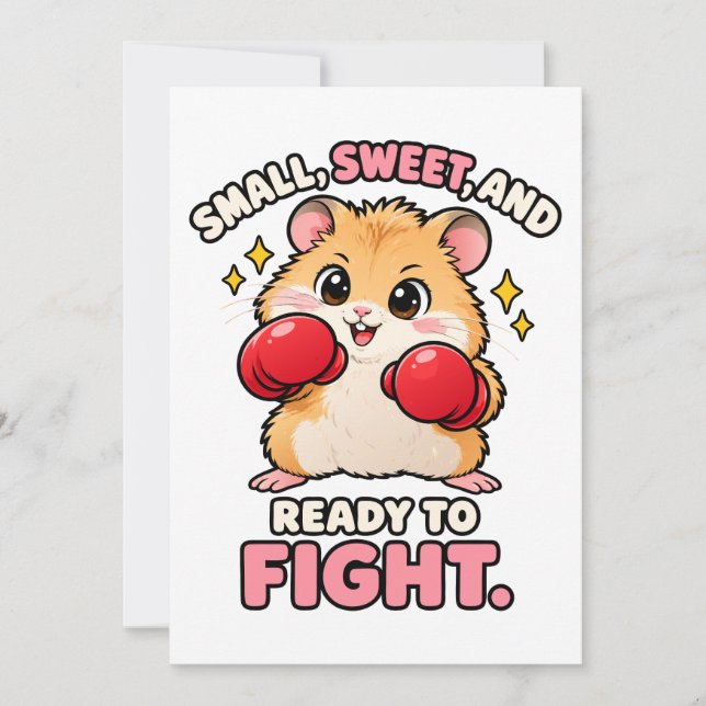 Sött boxande hamster redo att kämpa inbjudningar (Framsida)